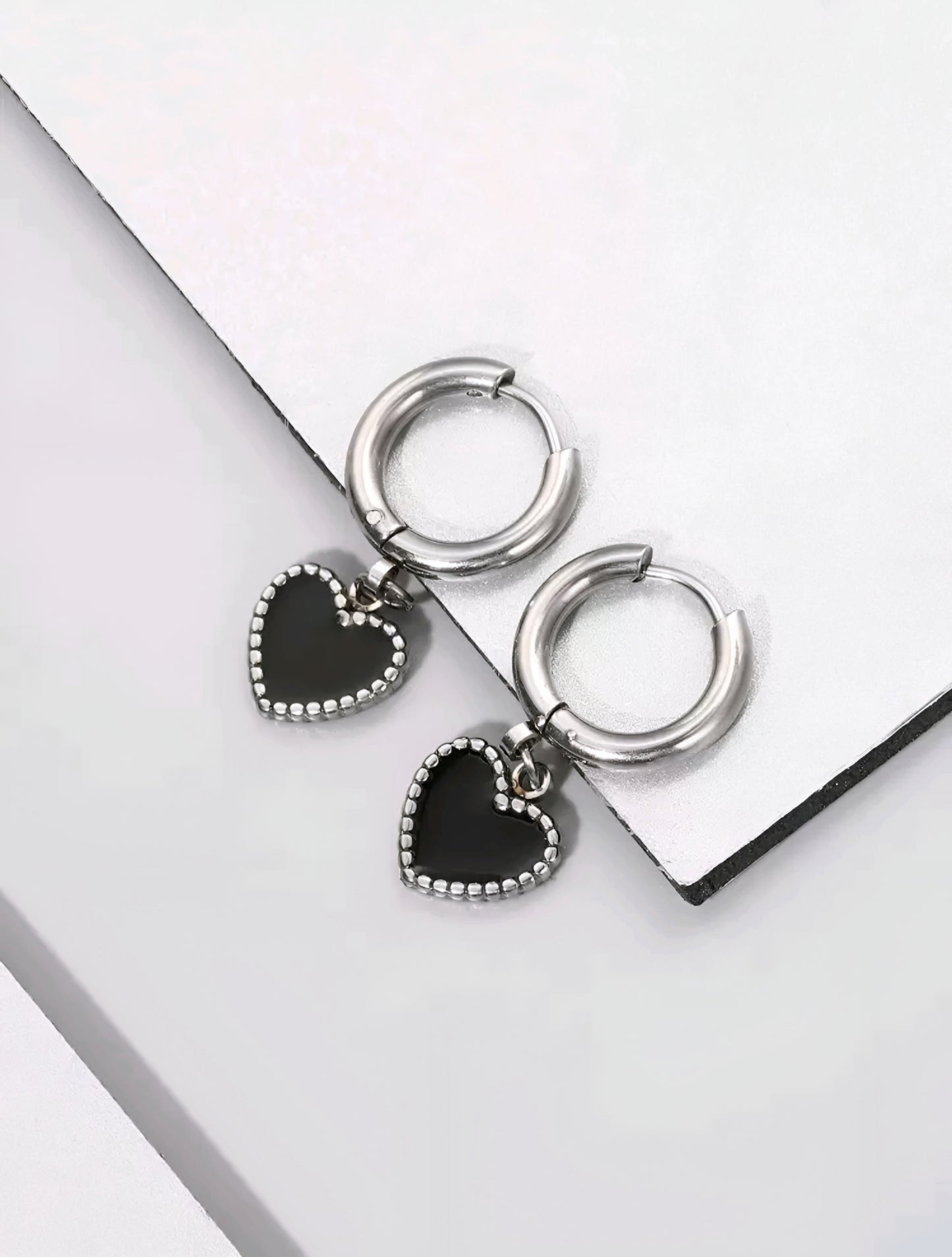 Black Heart Earrings